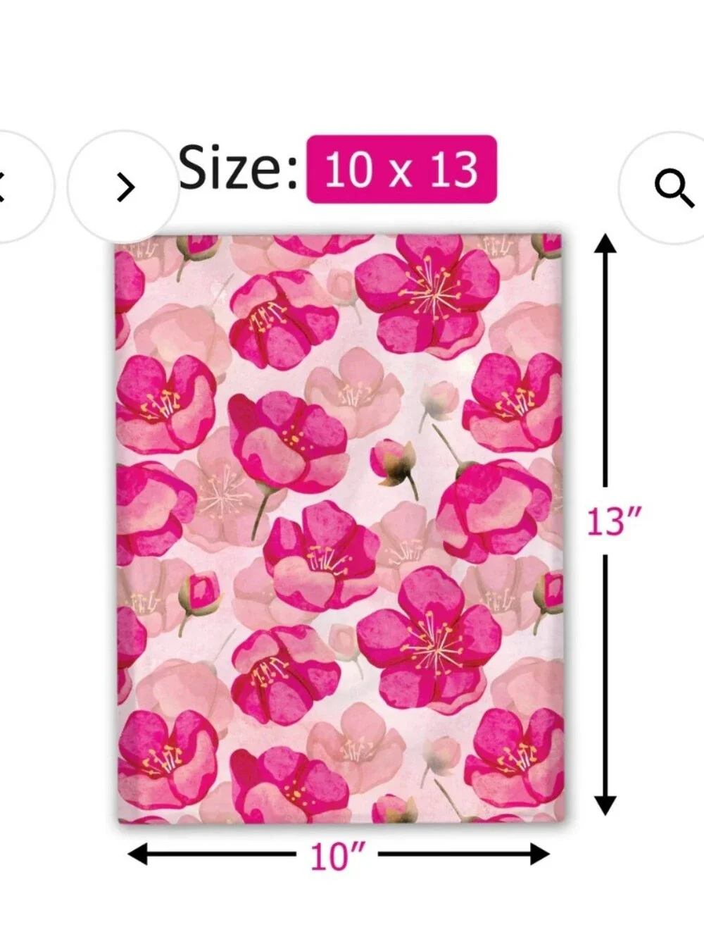 Designer Pink Poppies Polymailers 20 10× 13 Inches